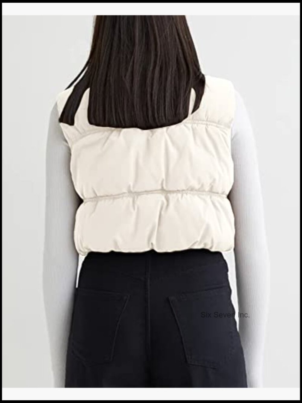 Womens Crop Puffer Vest Zip Up Lightweight Sleeveless Warm Padded Vest - Picture 2 of 7
